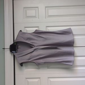 Silver Sleeveless Top (BLOUSE, Tahari, Small)